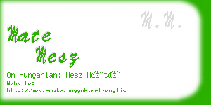 mate mesz business card